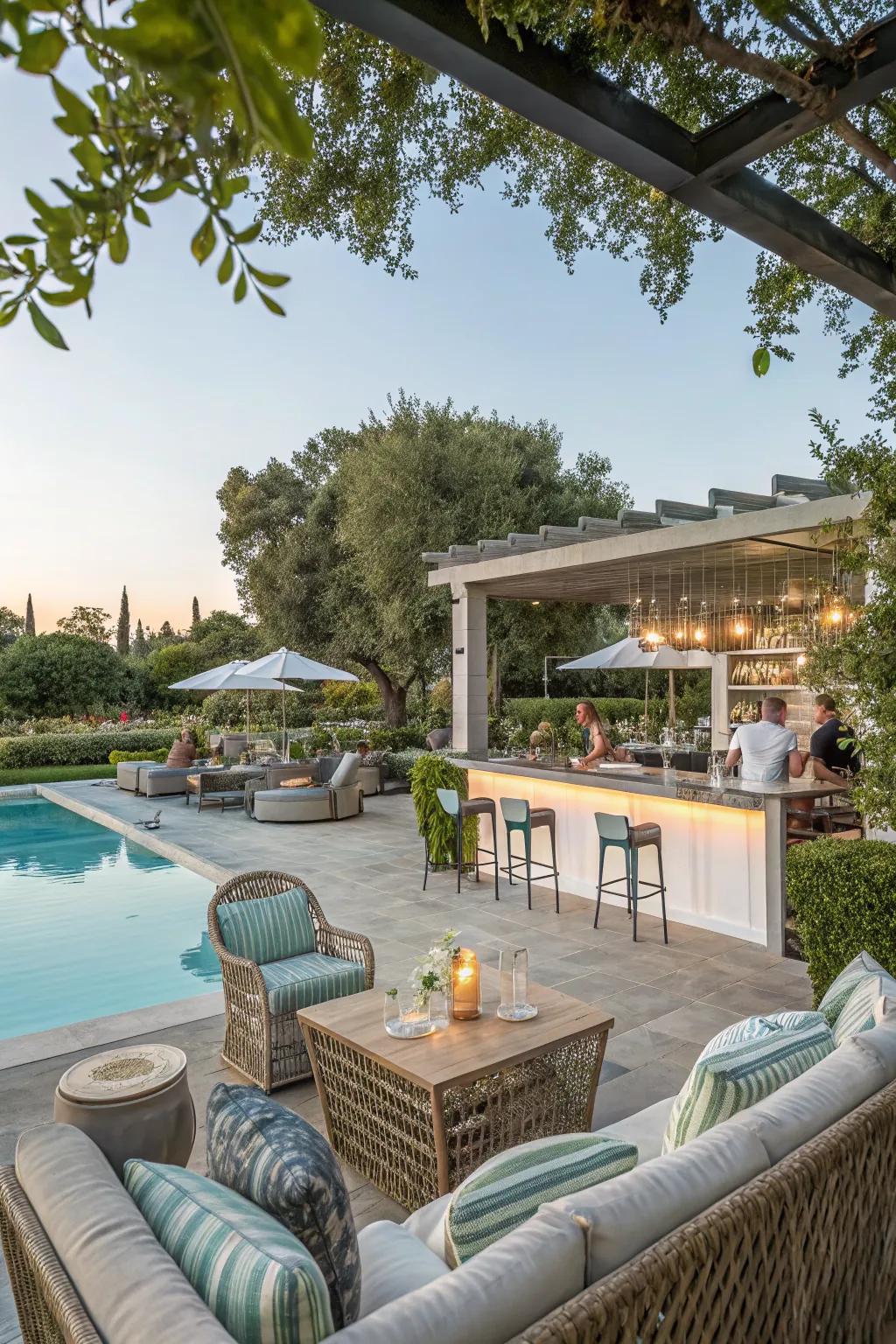 A chic outdoor lounge for ultimate relaxation and socializing.