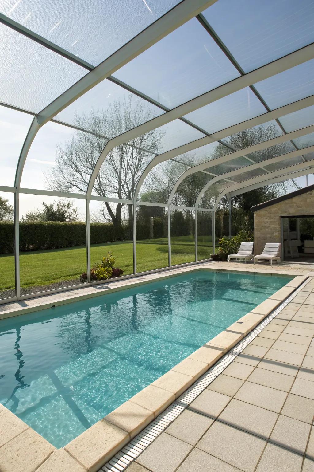 Extend your swimming season with a stylish pool enclosure.