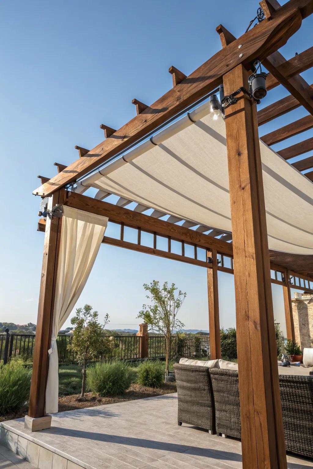 Adapt to any weather with a convertible pergola cover.