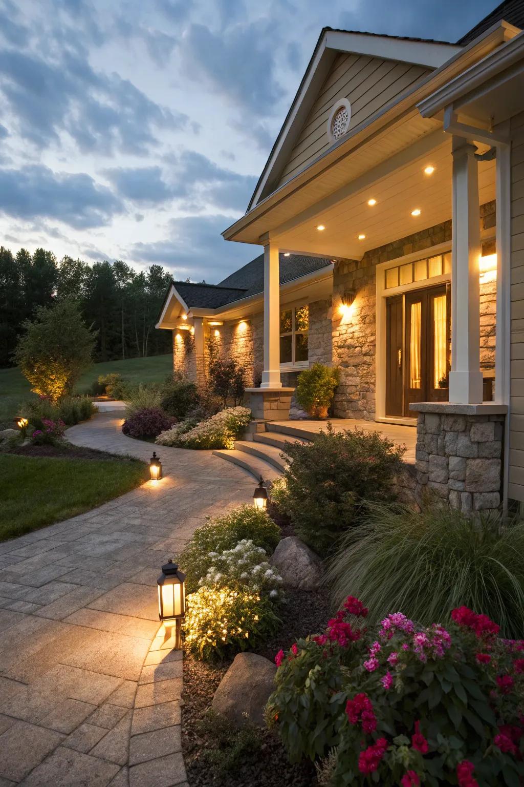 Accent lighting that adds night-time allure.