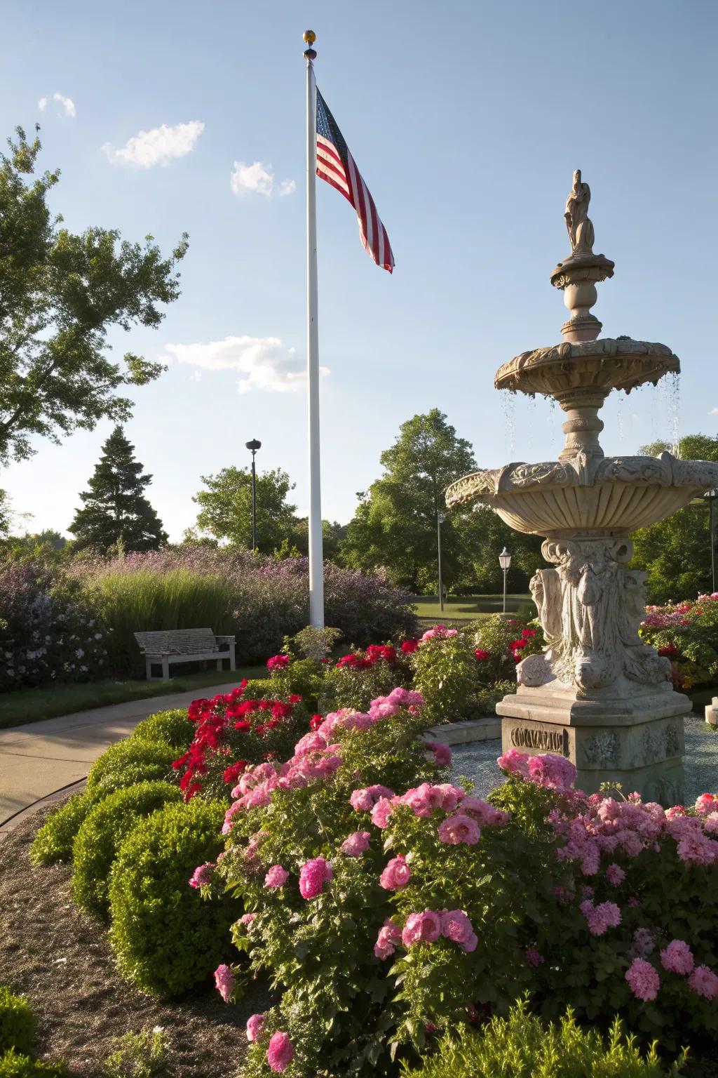 Art pieces add a unique and personal touch to your flagpole landscape.