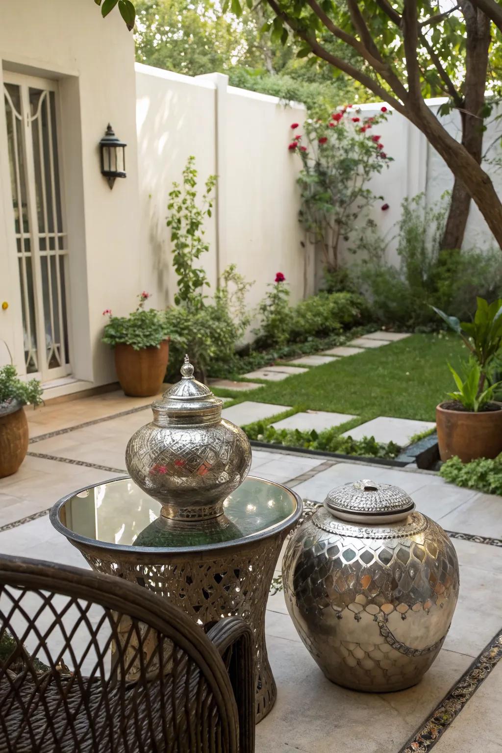 Reflective surfaces can brighten and expand your space.