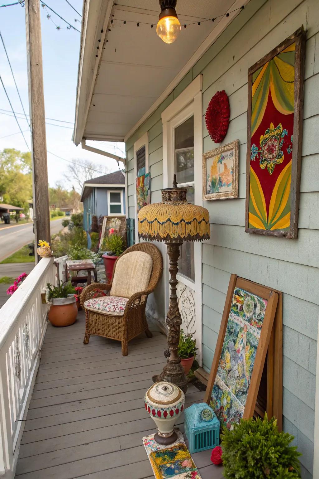 Whimsical elements add charm and delight to your porch.