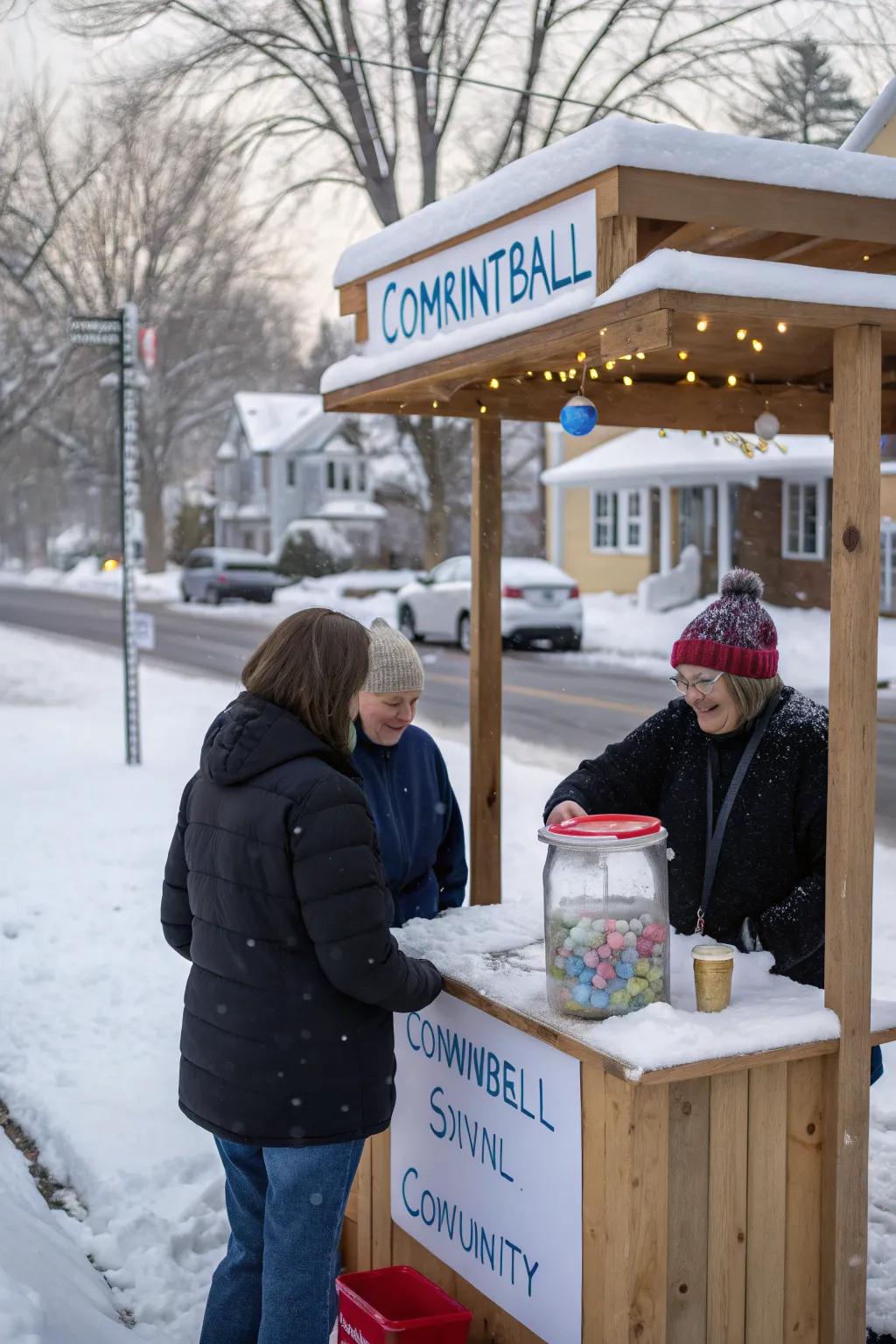 A community-driven snowball stand supporting a charitable cause.