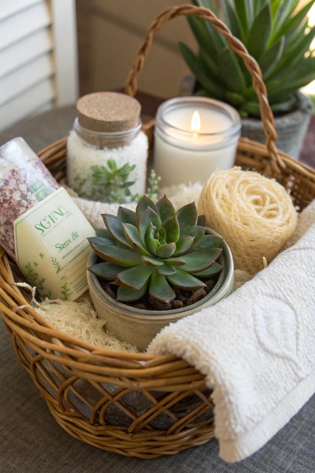 Mini succulents add a surprising and delightful touch to any gift.