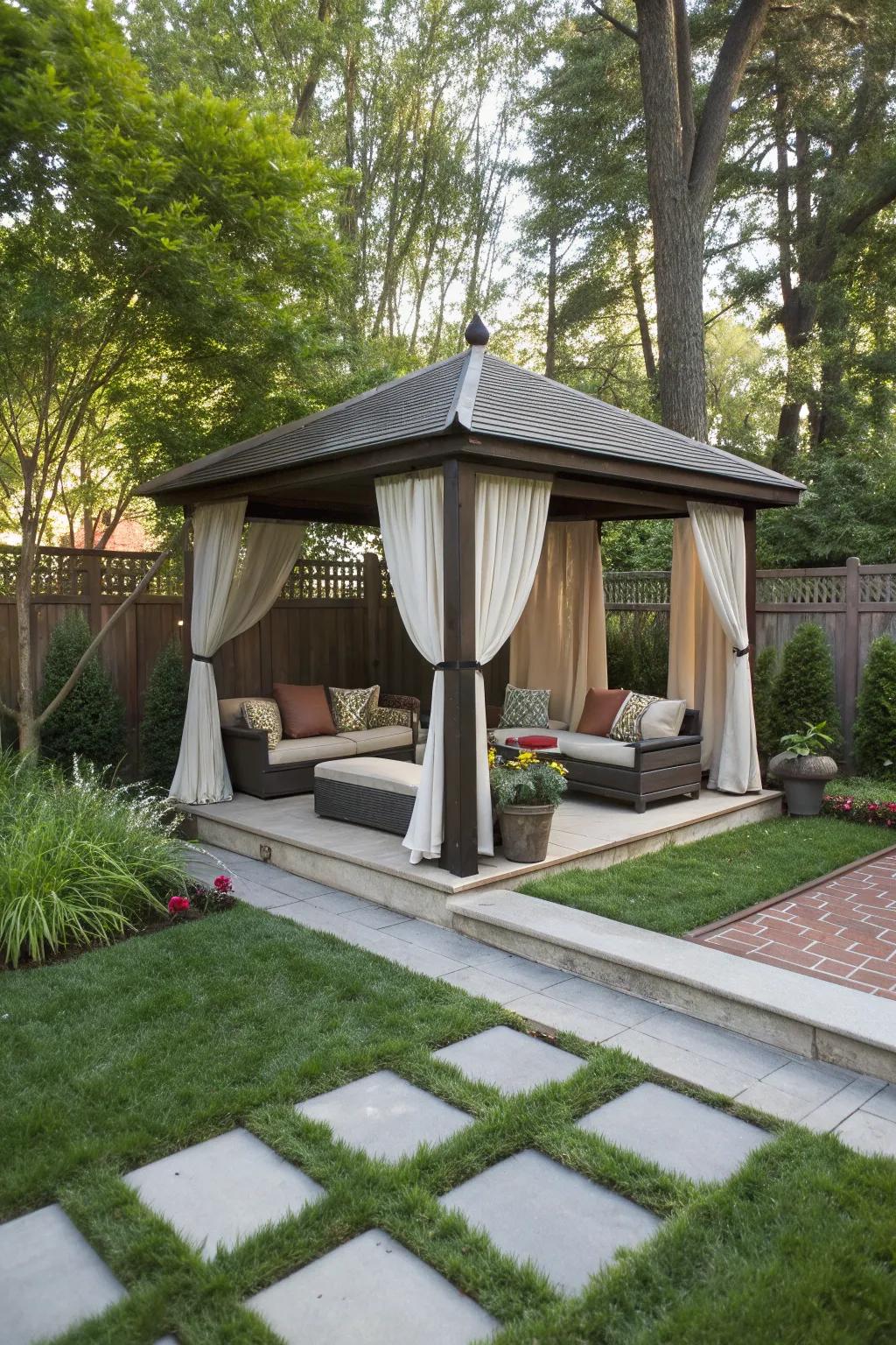A relaxation pavilion provides comfort and style.
