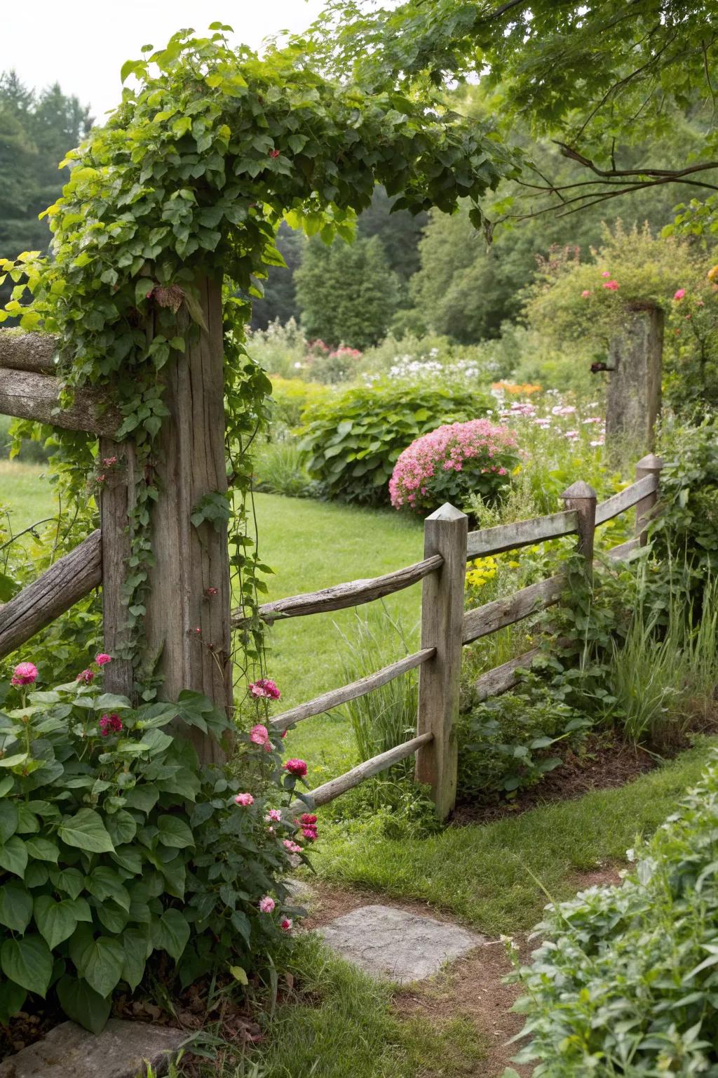 Hidden entrance blends seamlessly with the garden.