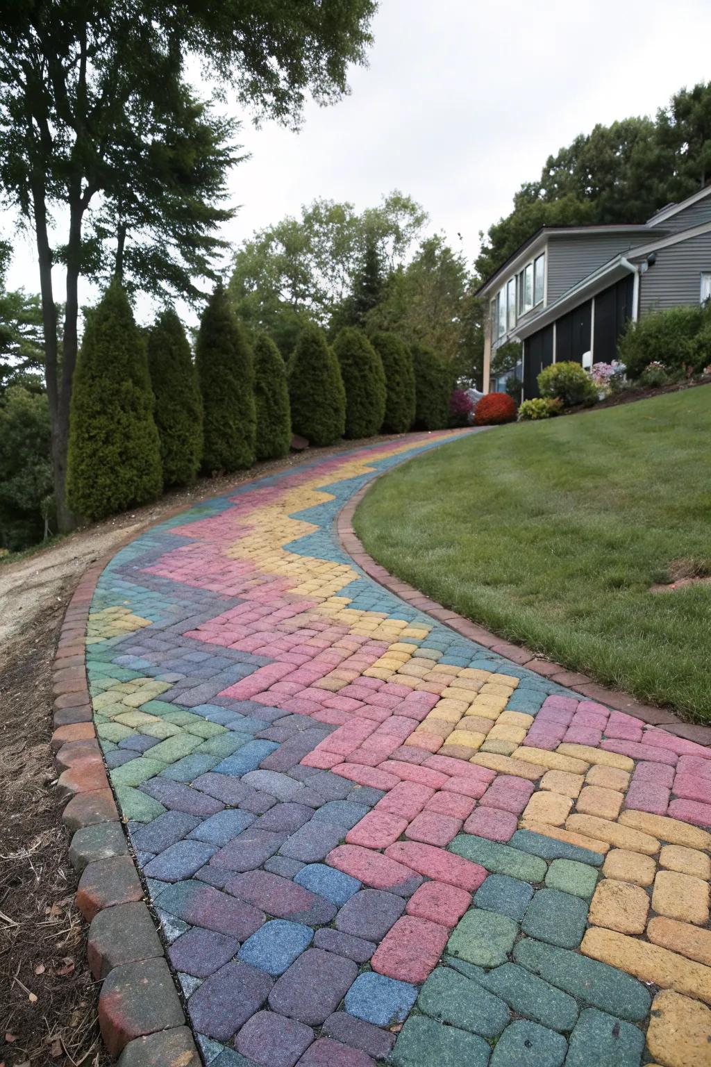 Colorful driveways express personality and character.