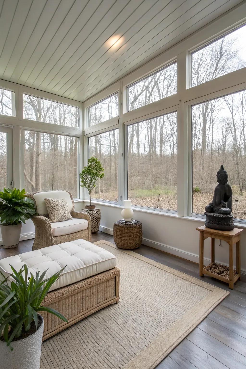 A minimalist design creates a peaceful Zen escape.