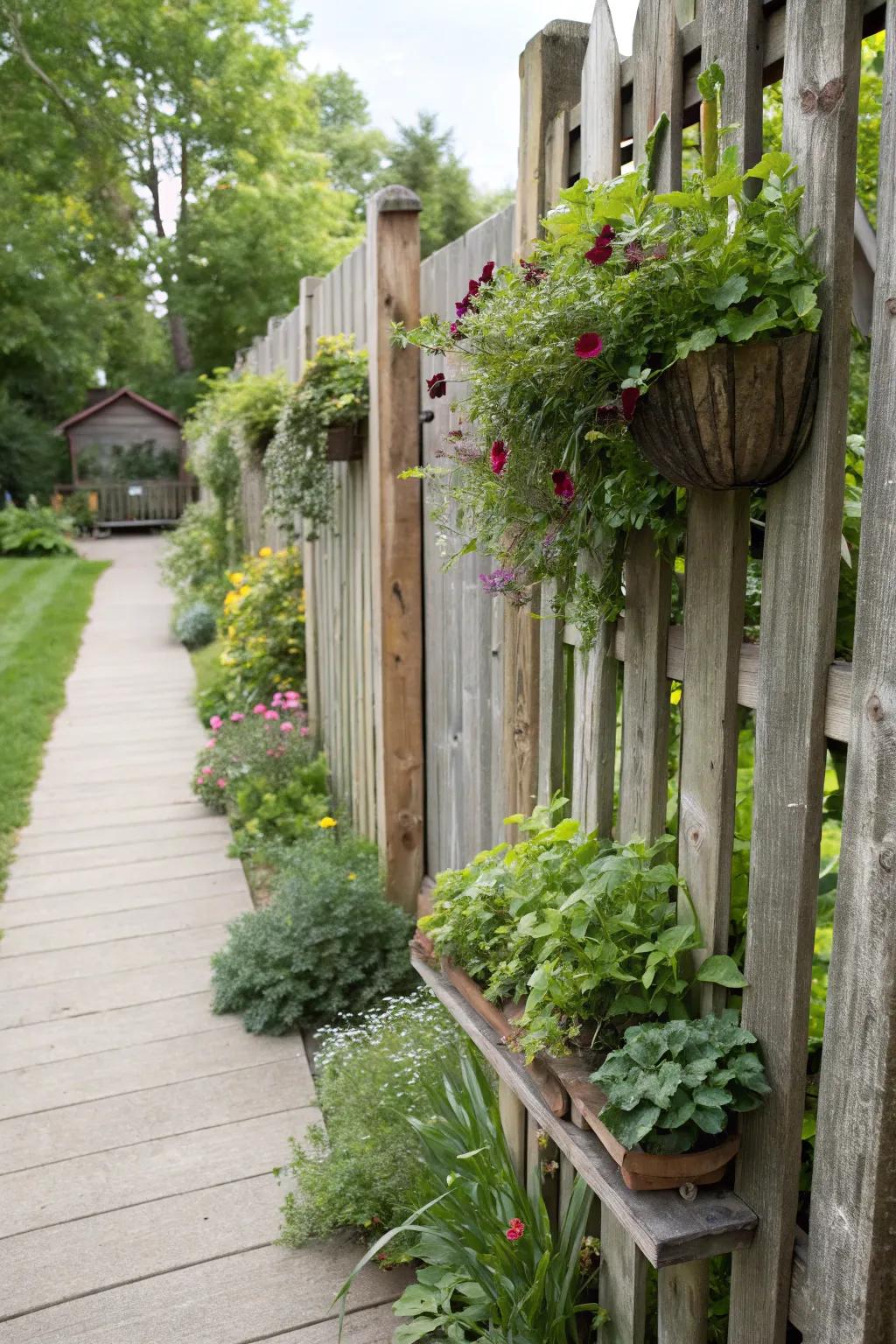 Vertical gardens turn fences into lush, green canvases.