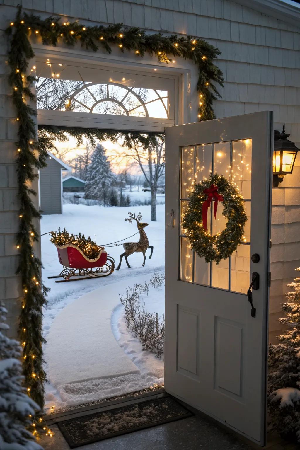 Invite guests into a magical sleigh ride wonderland.
