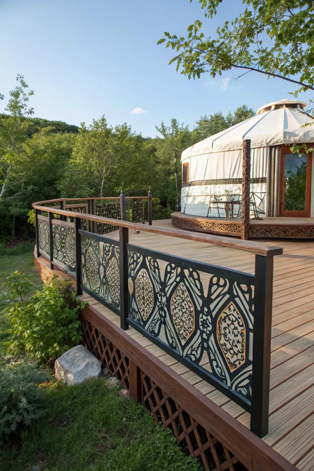 Custom railings enhance safety and aesthetic appeal.