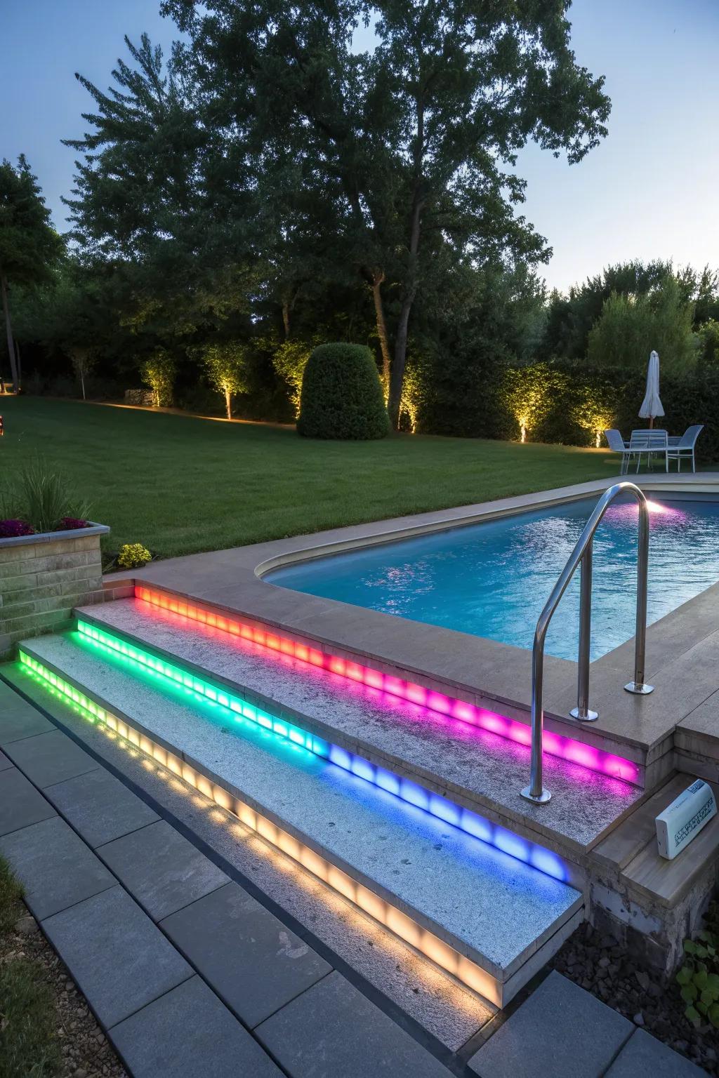 LED strip lights bring vibrant, customizable lighting to your pool.