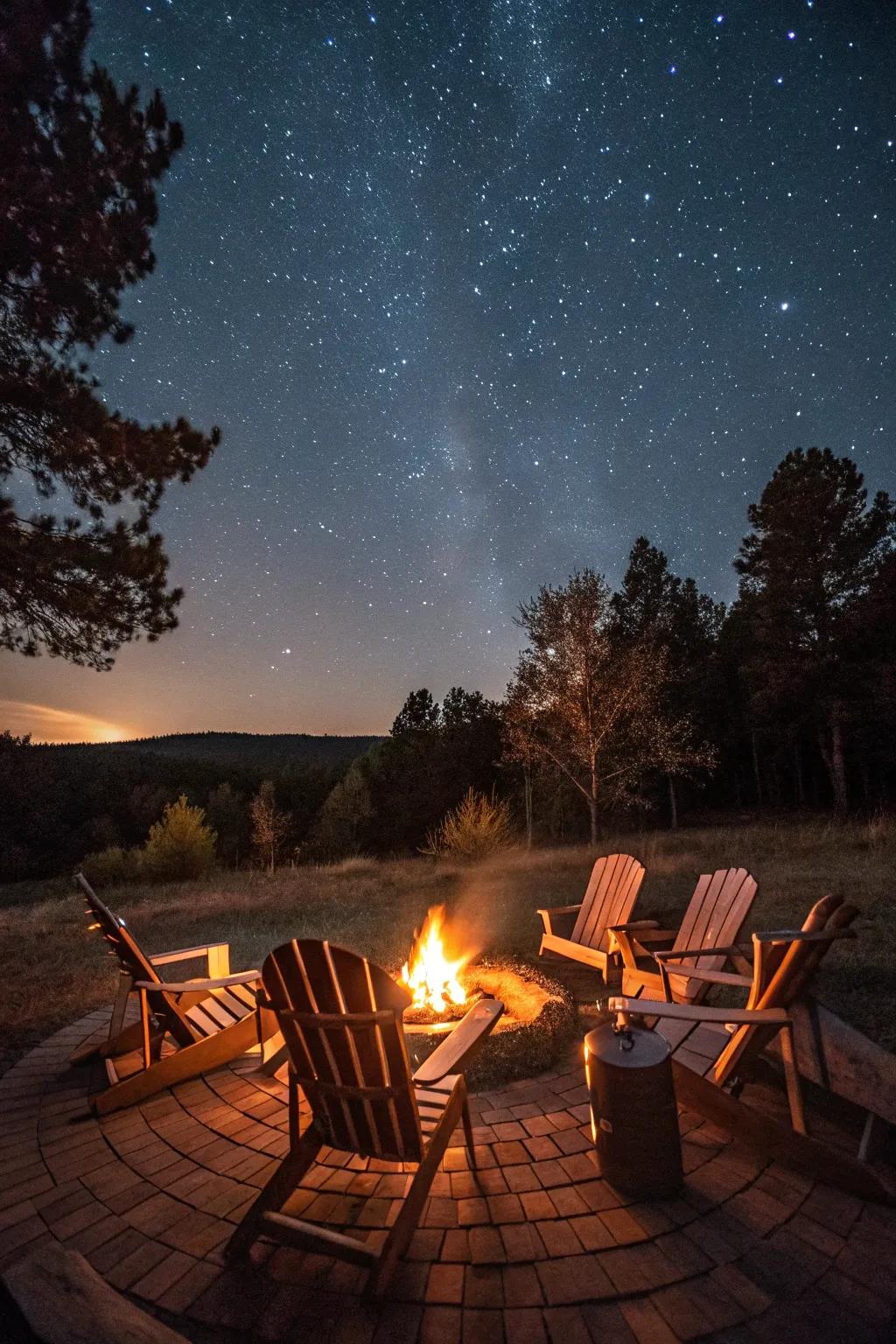 Enjoy warm nights by the fire with Adirondack seating.