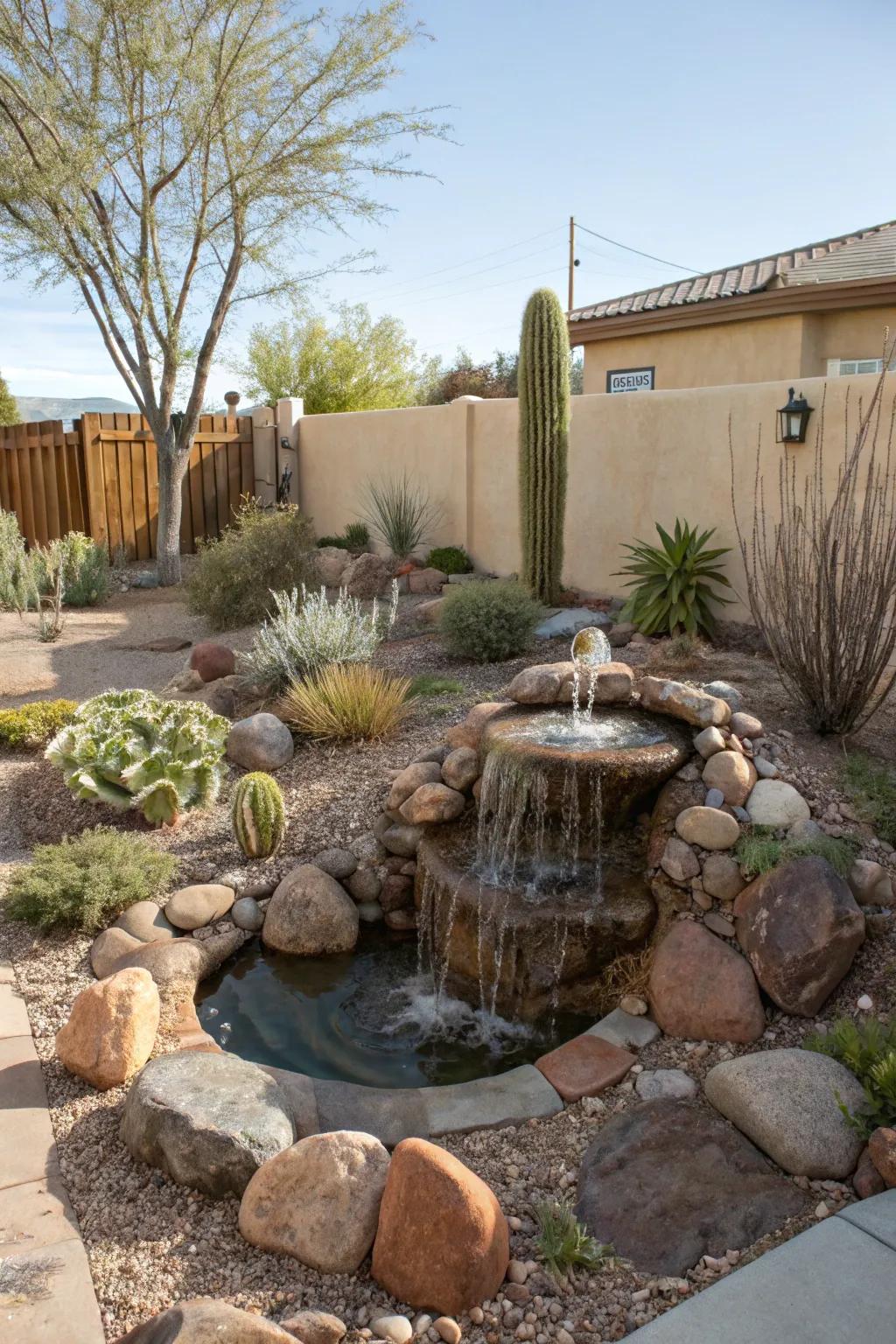 Add serenity with a backyard water feature.