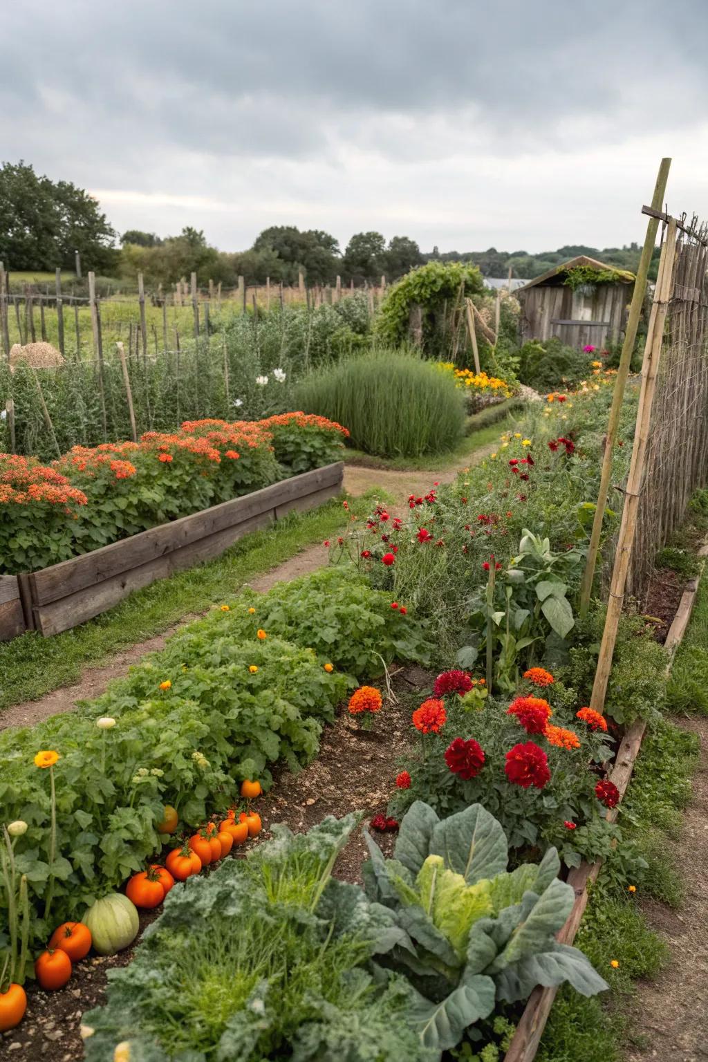 A colorful mix of crops adds life to any garden.
