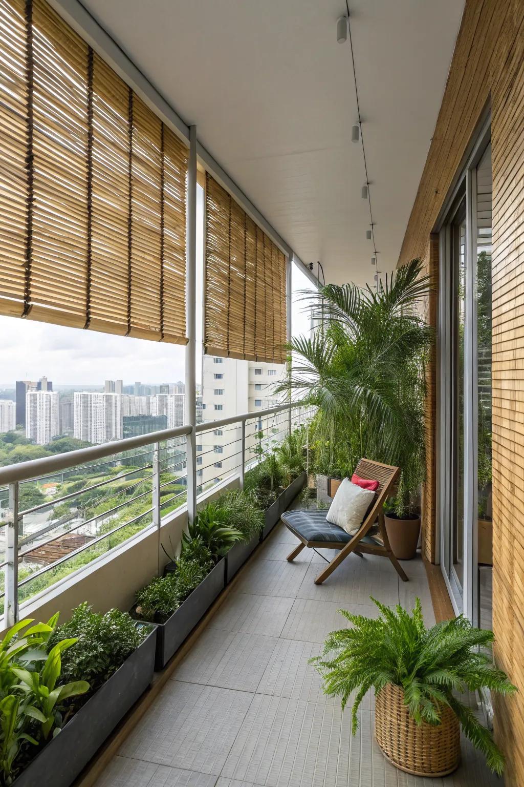 Bamboo screens offer a natural and eco-friendly privacy solution.