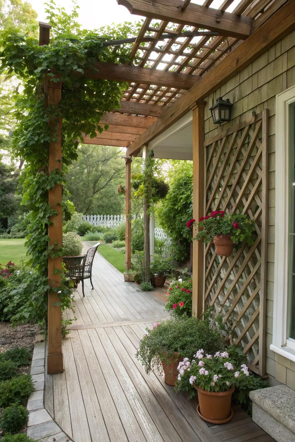 A pergola provides both style and shade to your porch.