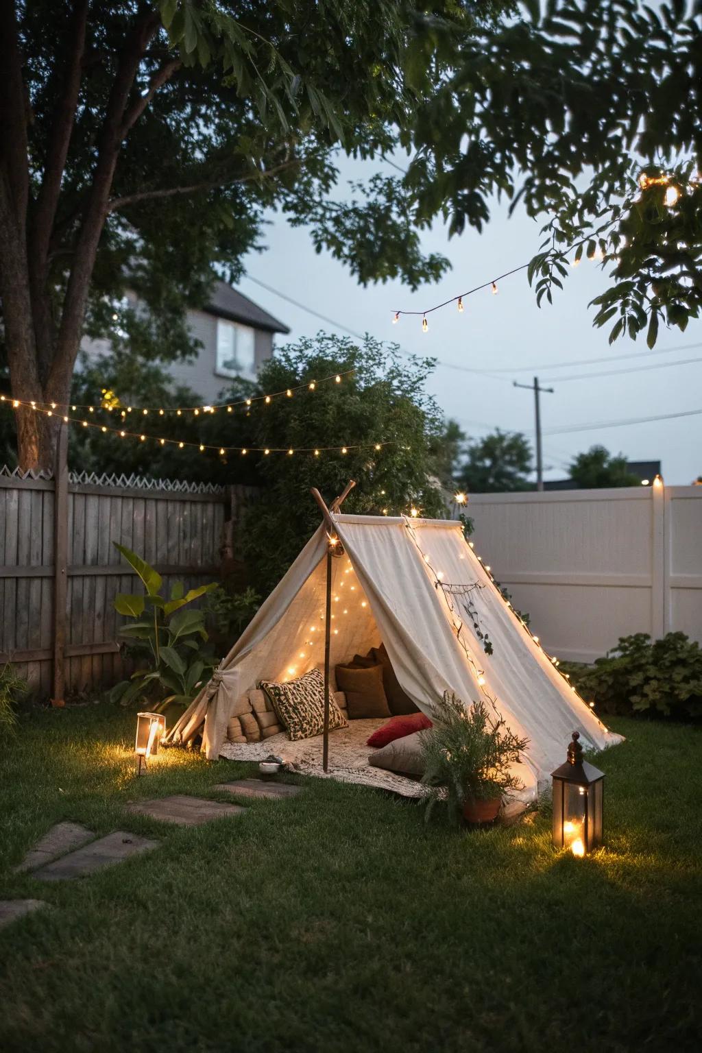 A magical backyard camping experience.
