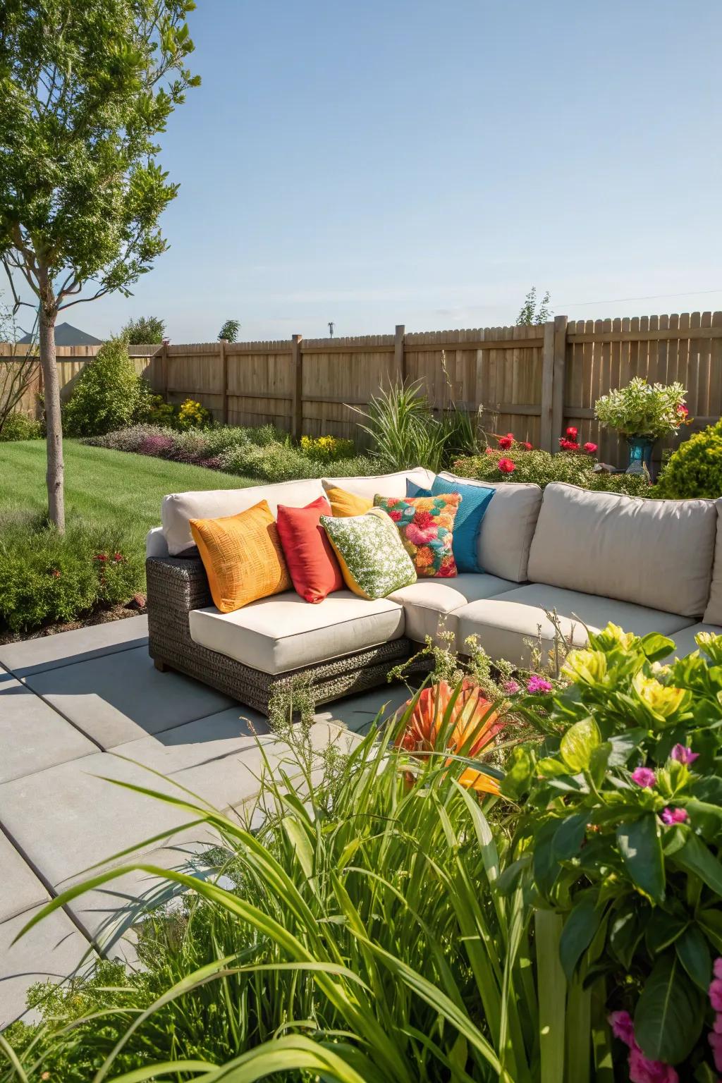 Outdoor sectionals bring the comfort of your living room outside.