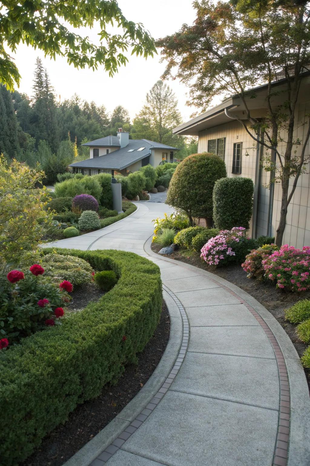Curved designs add elegance and interest to your driveway.