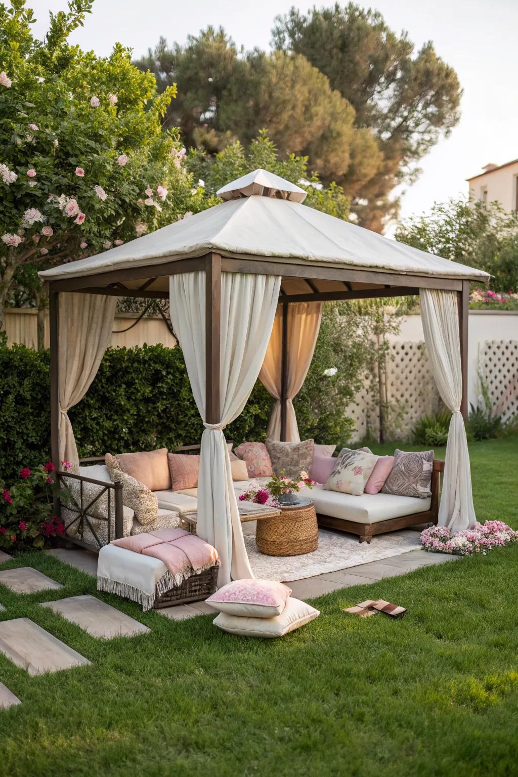 Create a cozy retreat with plush cushions and soft throws.