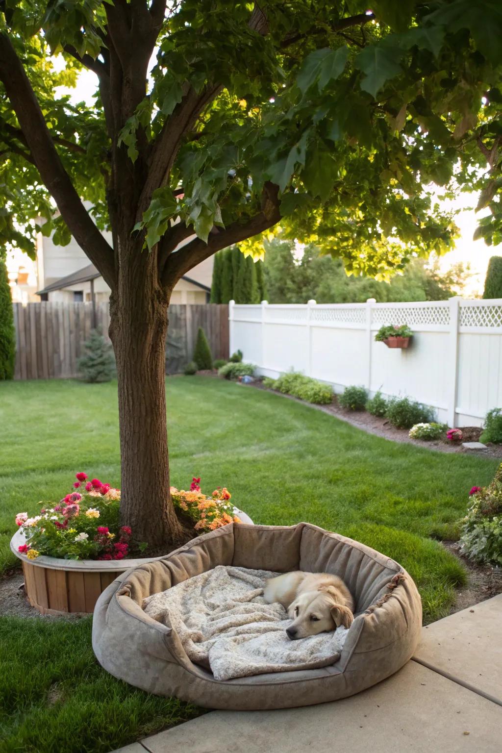 A comfortable resting spot offers a peaceful retreat for your dog.