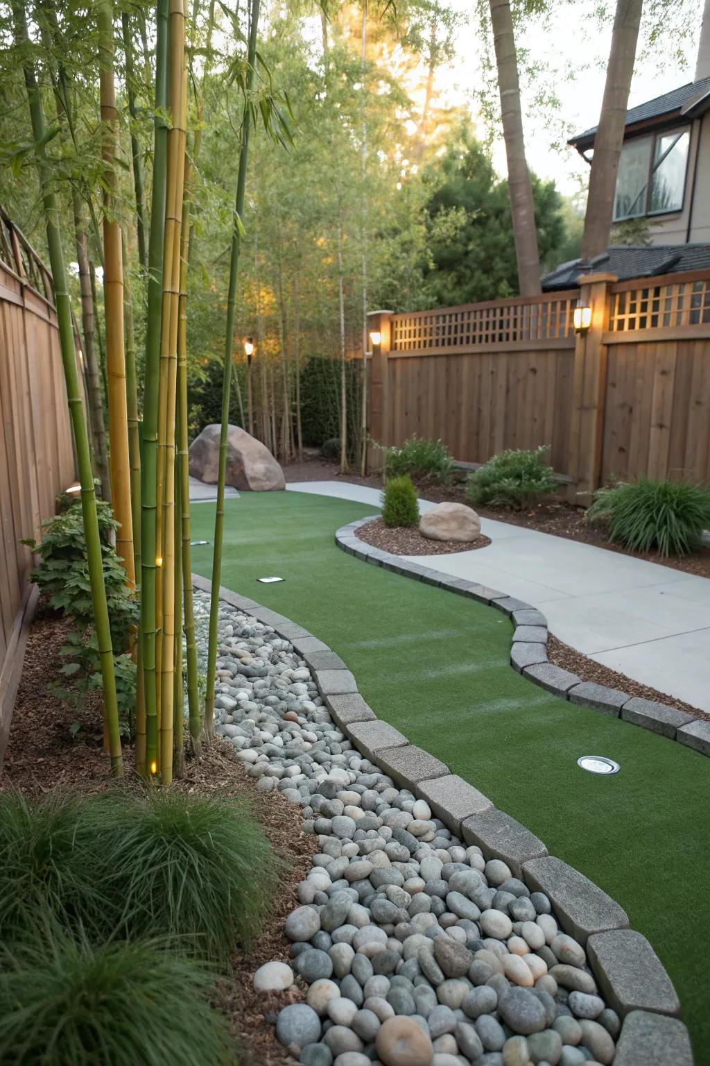 Combine golf with tranquility in a Zen-inspired putting green.