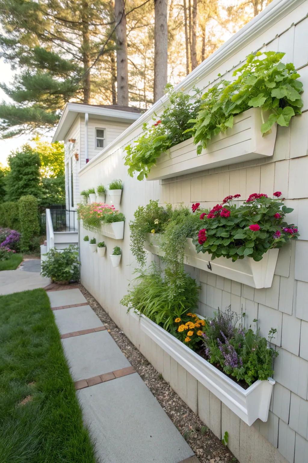 Vertical gardening transforms walls into living art.