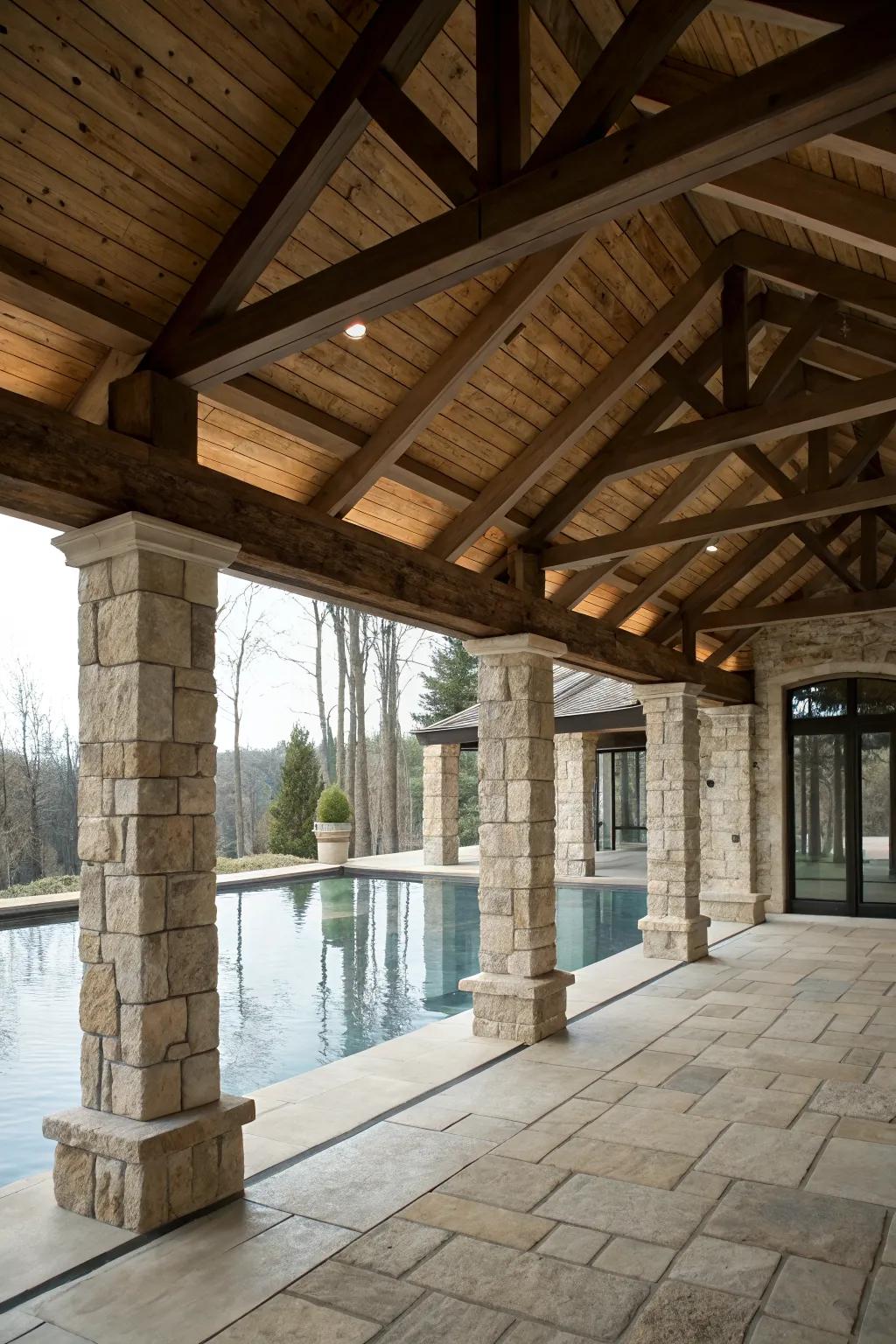 The perfect rustic charm with stone and wood materials.