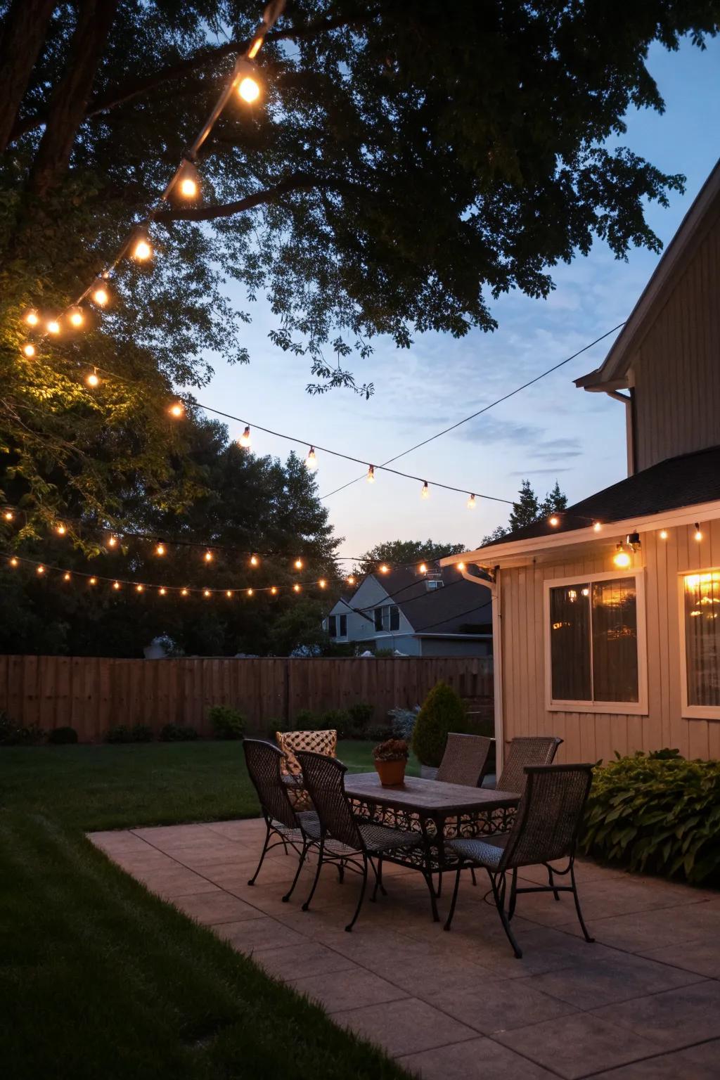 Create a magical atmosphere with stylish outdoor lighting.