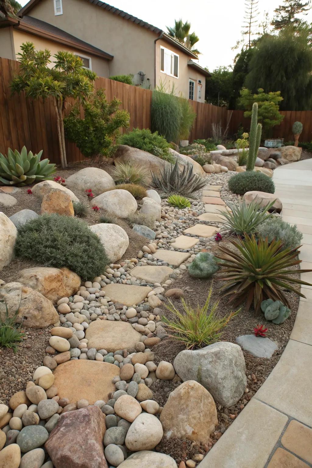Craft a stunning rock garden with diverse textures.