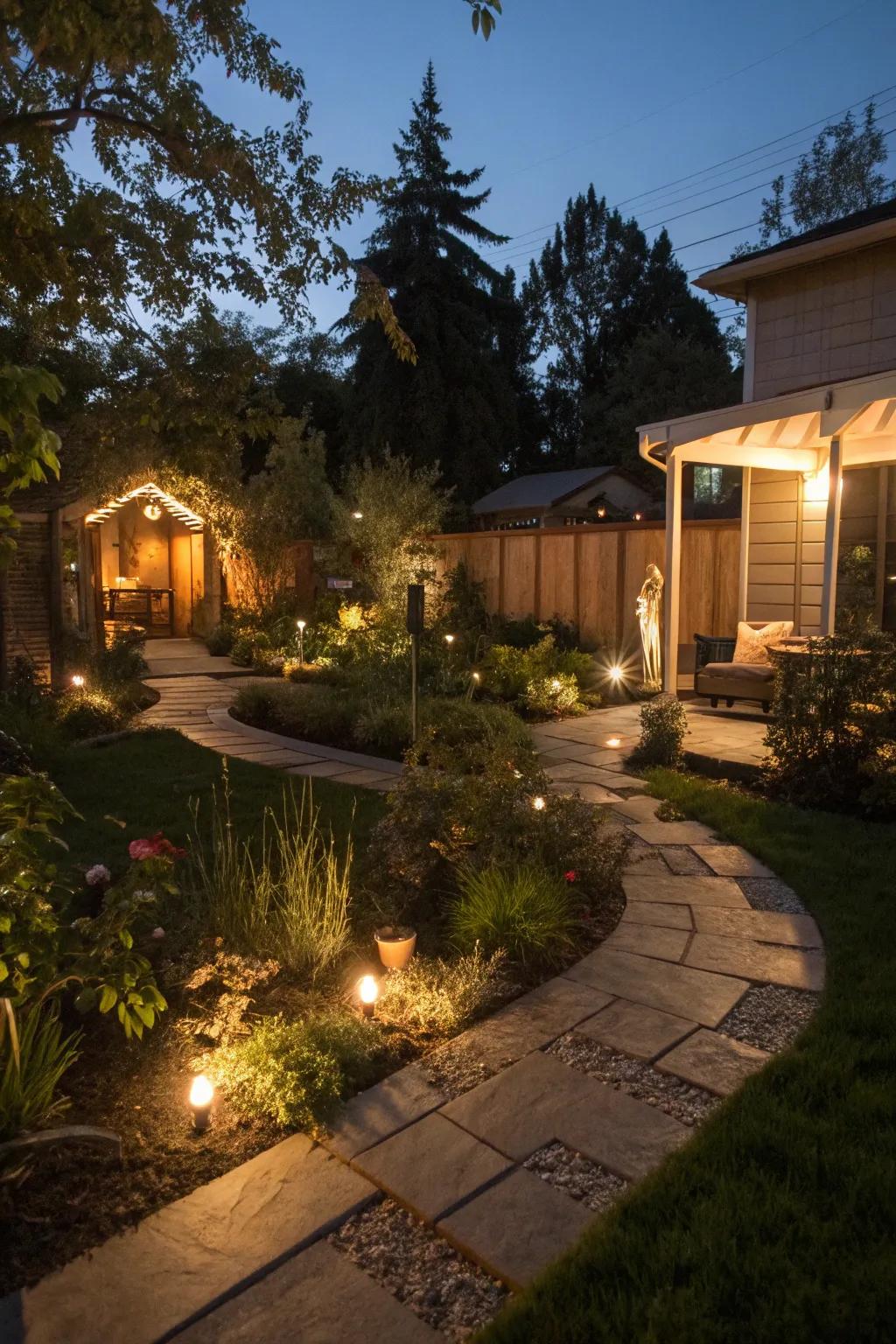 Ambient lighting enhances the beauty and functionality of your backyard.
