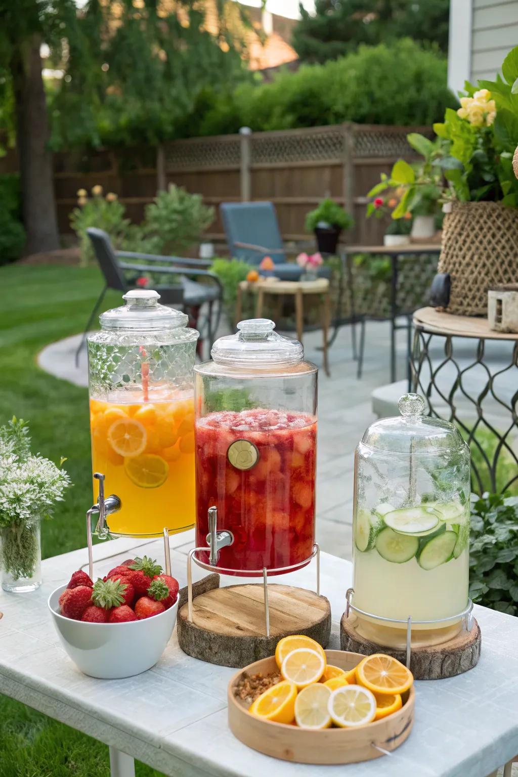 A refreshing DIY beverage station with fruity infusions