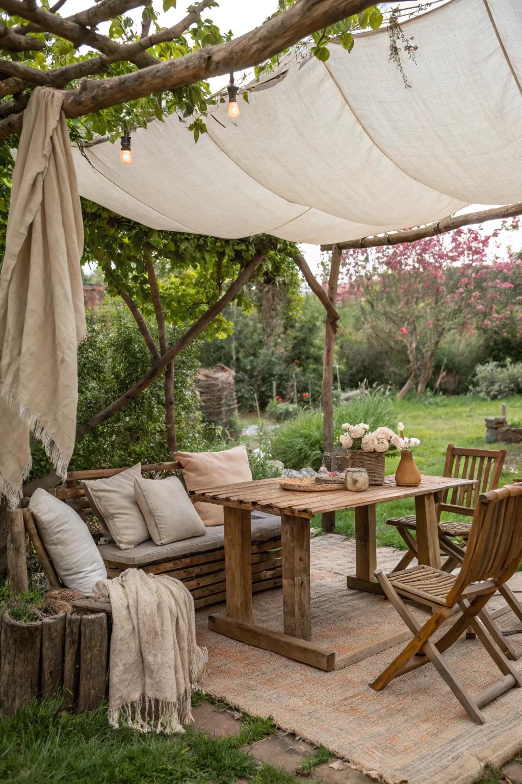 Turn your backyard into a rustic haven with simple, natural elements.