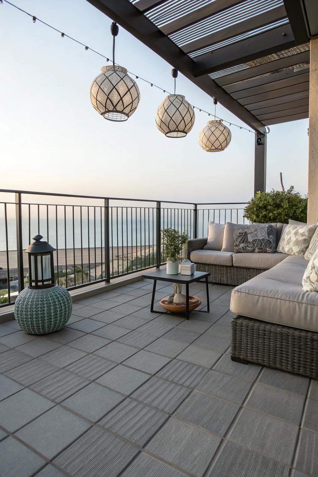 Floating deck tiles offer an elegant upgrade to any balcony.