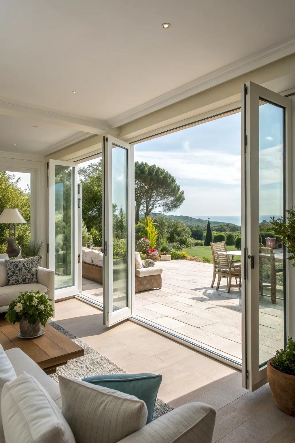 Folding doors provide an unobstructed transition to your outdoor area.