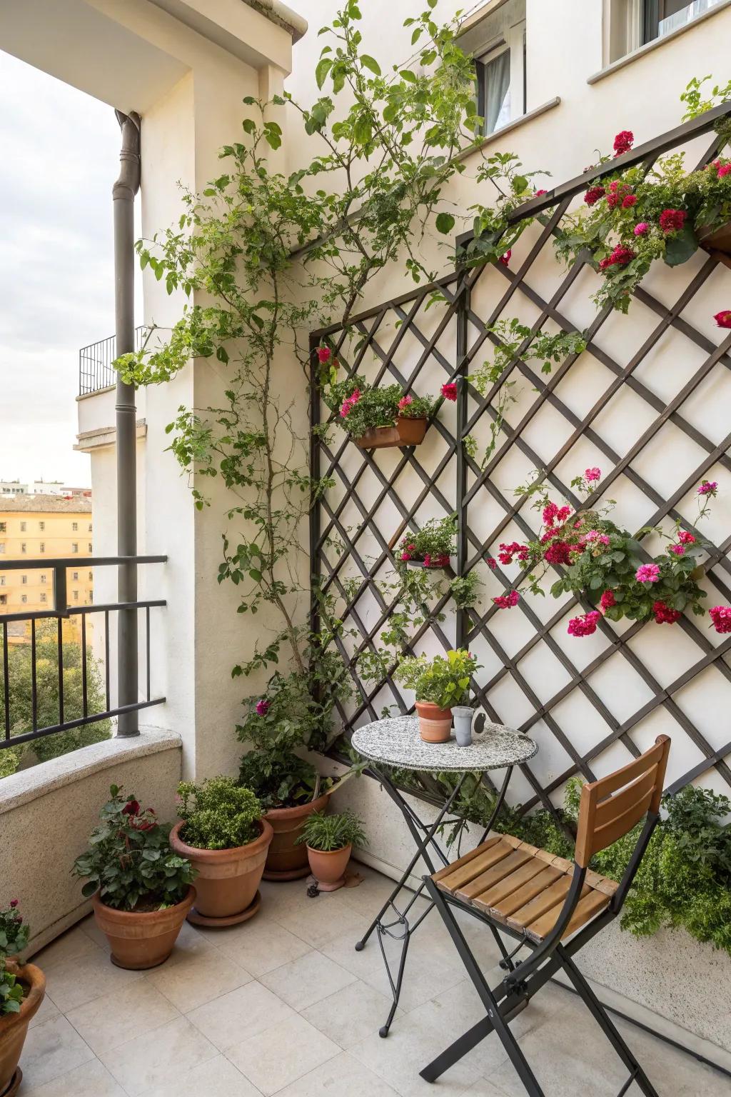 A lattice trellis can be a stunning focal point.