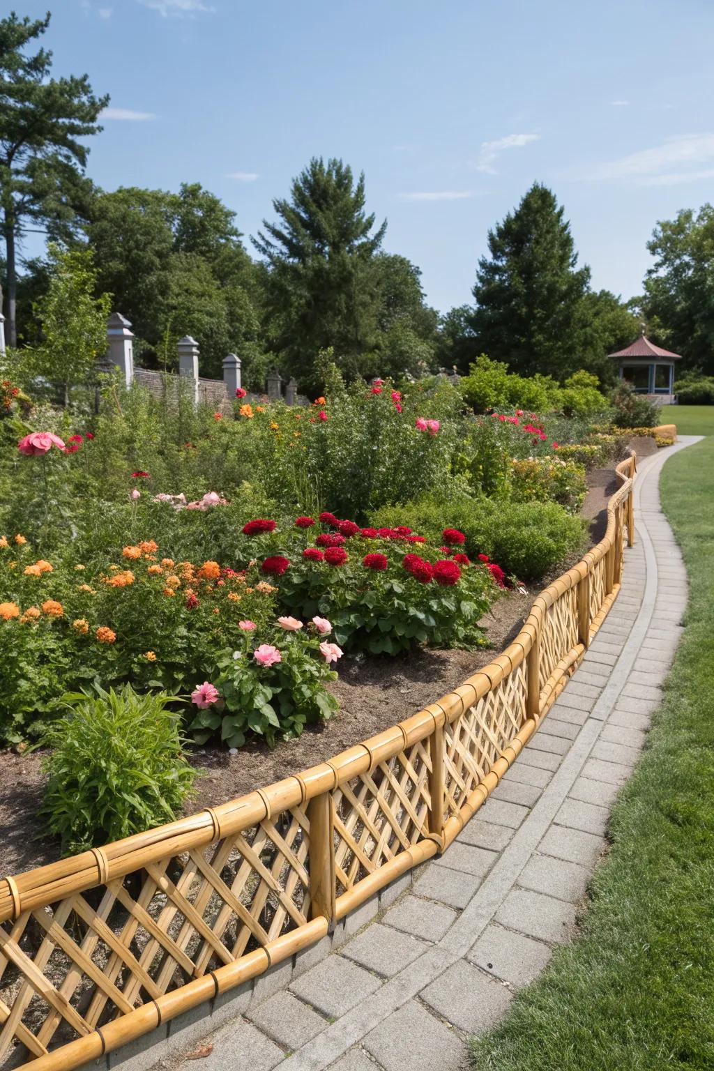 Playful scalloped bamboo edging.