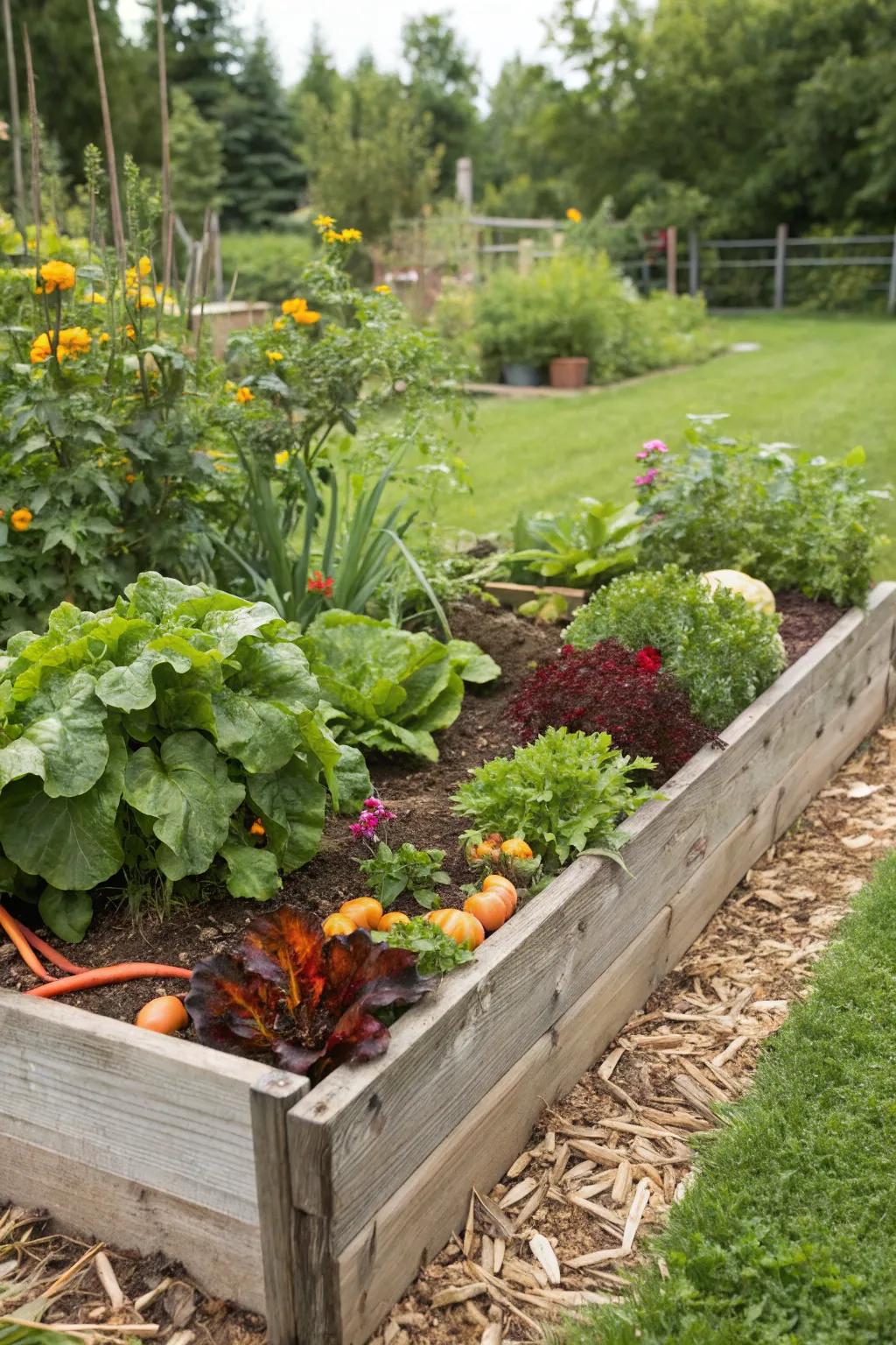 Enhance your raised beds with the natural touch of bark.