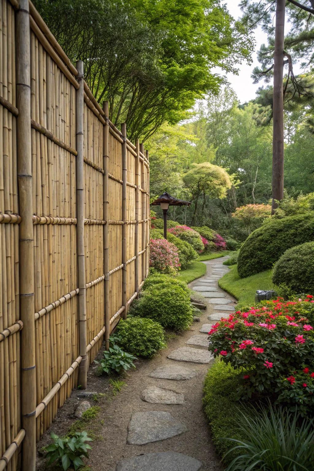 Bamboo fences are both sustainable and beautiful.