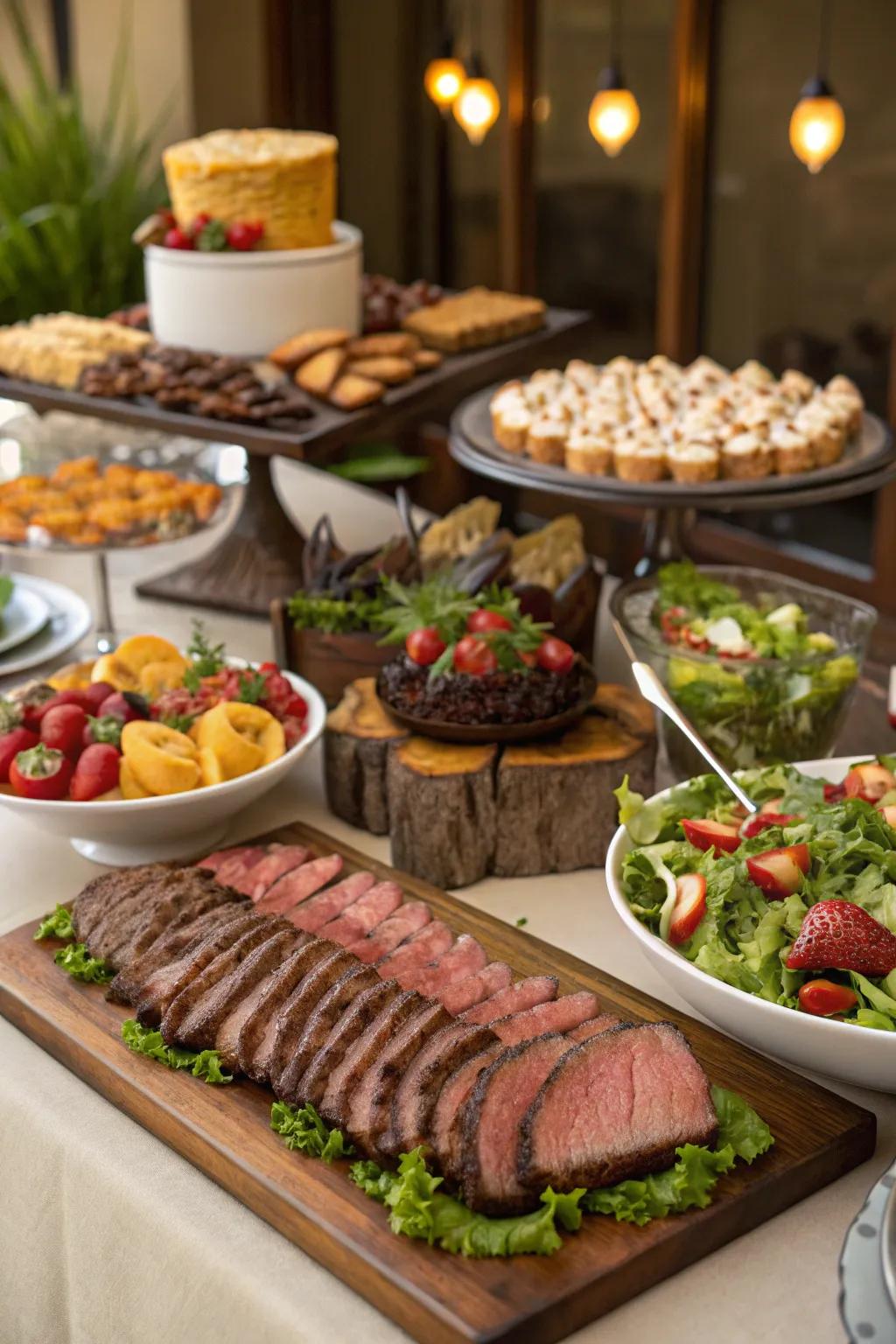 A diverse food display that caters to every craving.