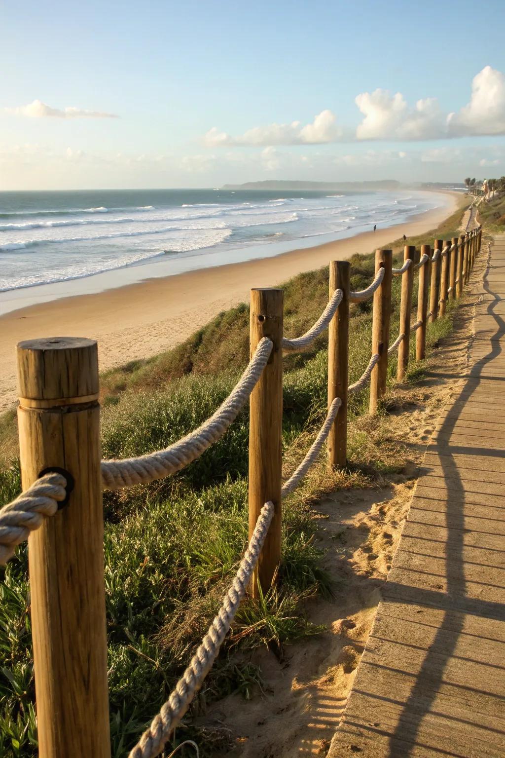 Infuse coastal charm with a nautical rope fence.