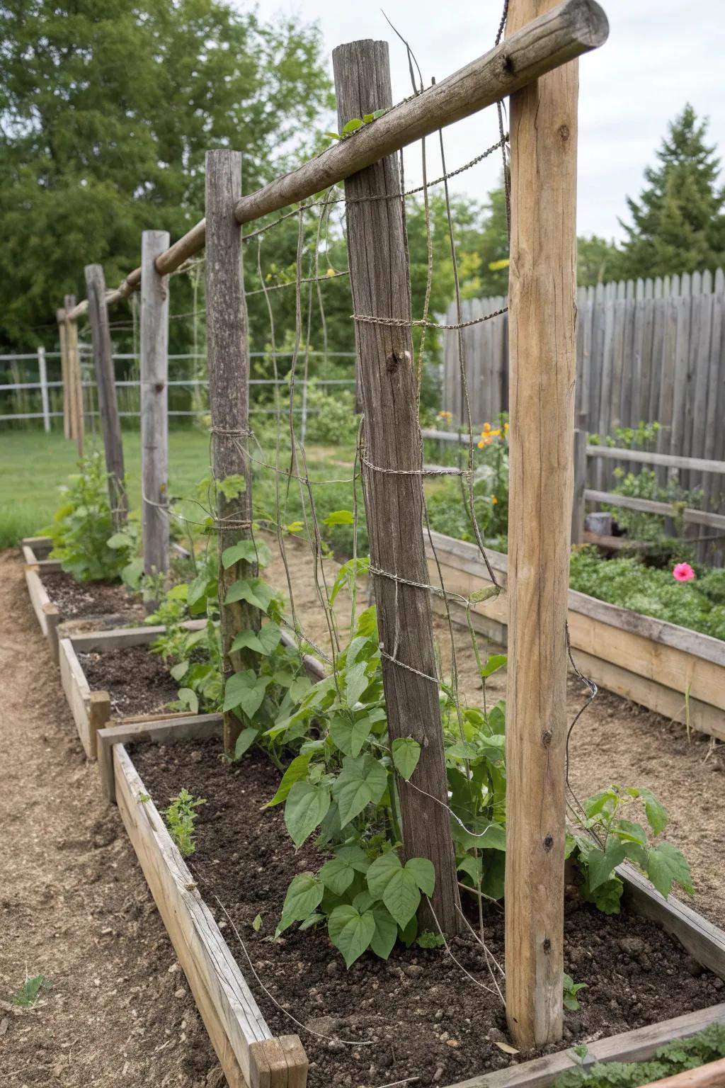A sturdy corral support keeps beans in check.