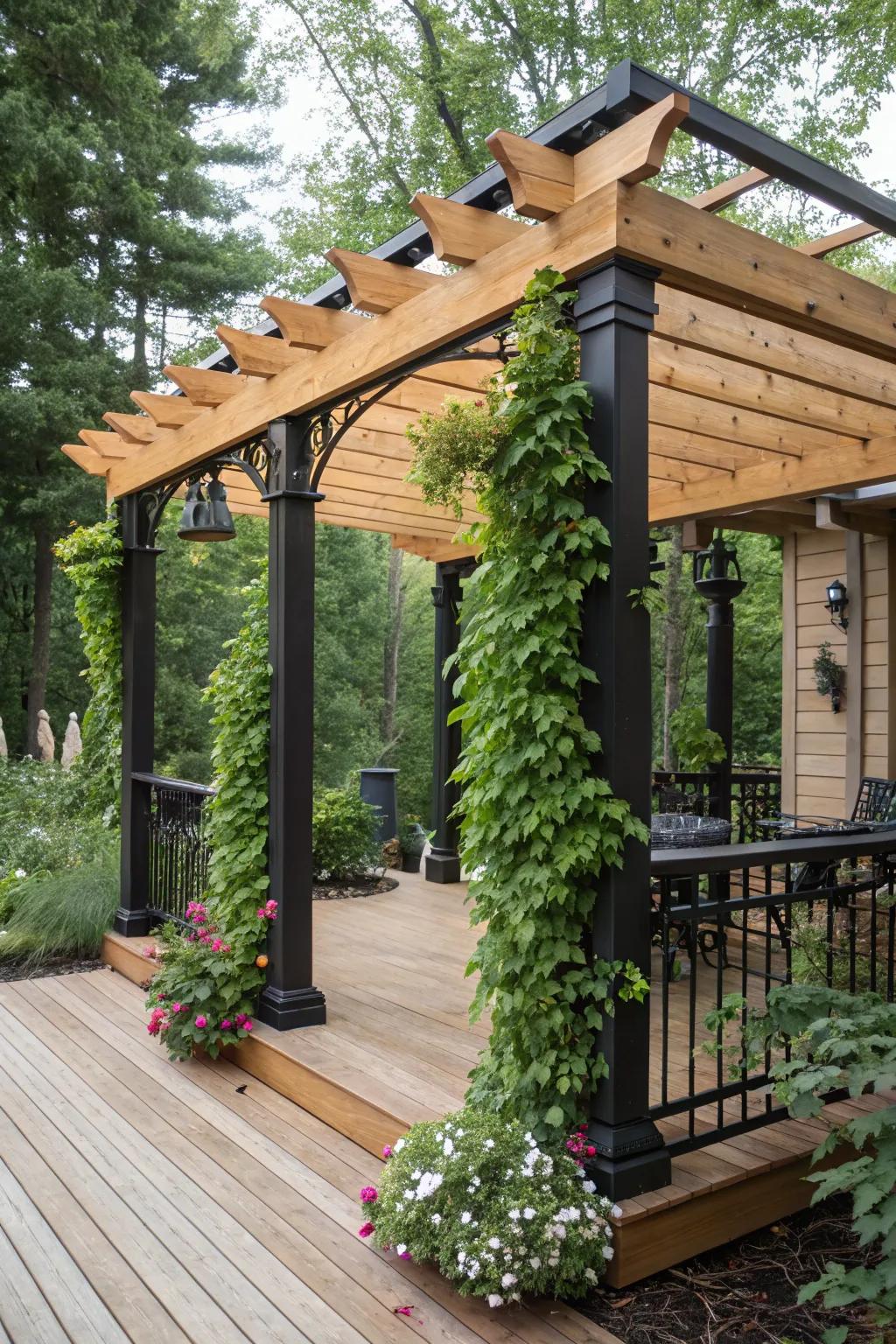A pergola adds both style and function to your deck.