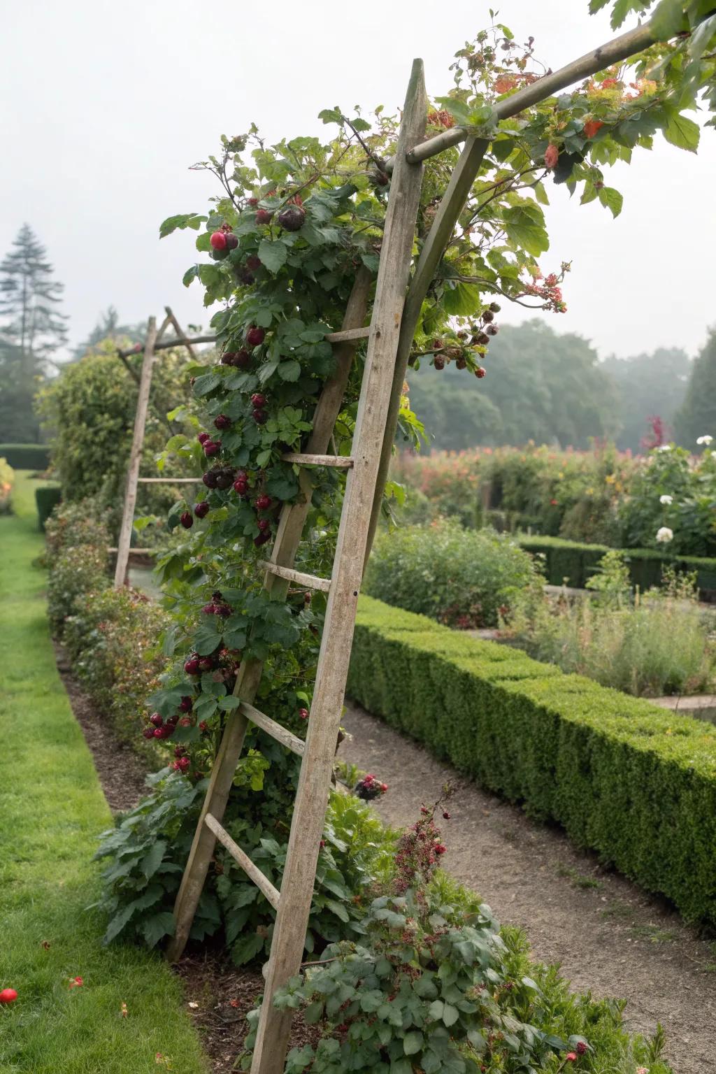 A straightforward T-frame trellis providing essential support.