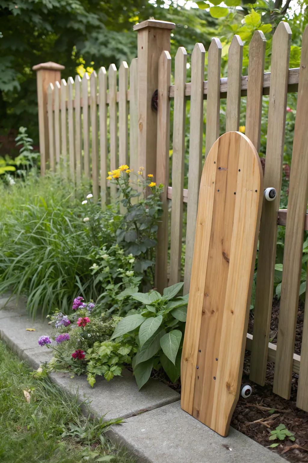 A wooden kickboard offers a natural and effective solution.