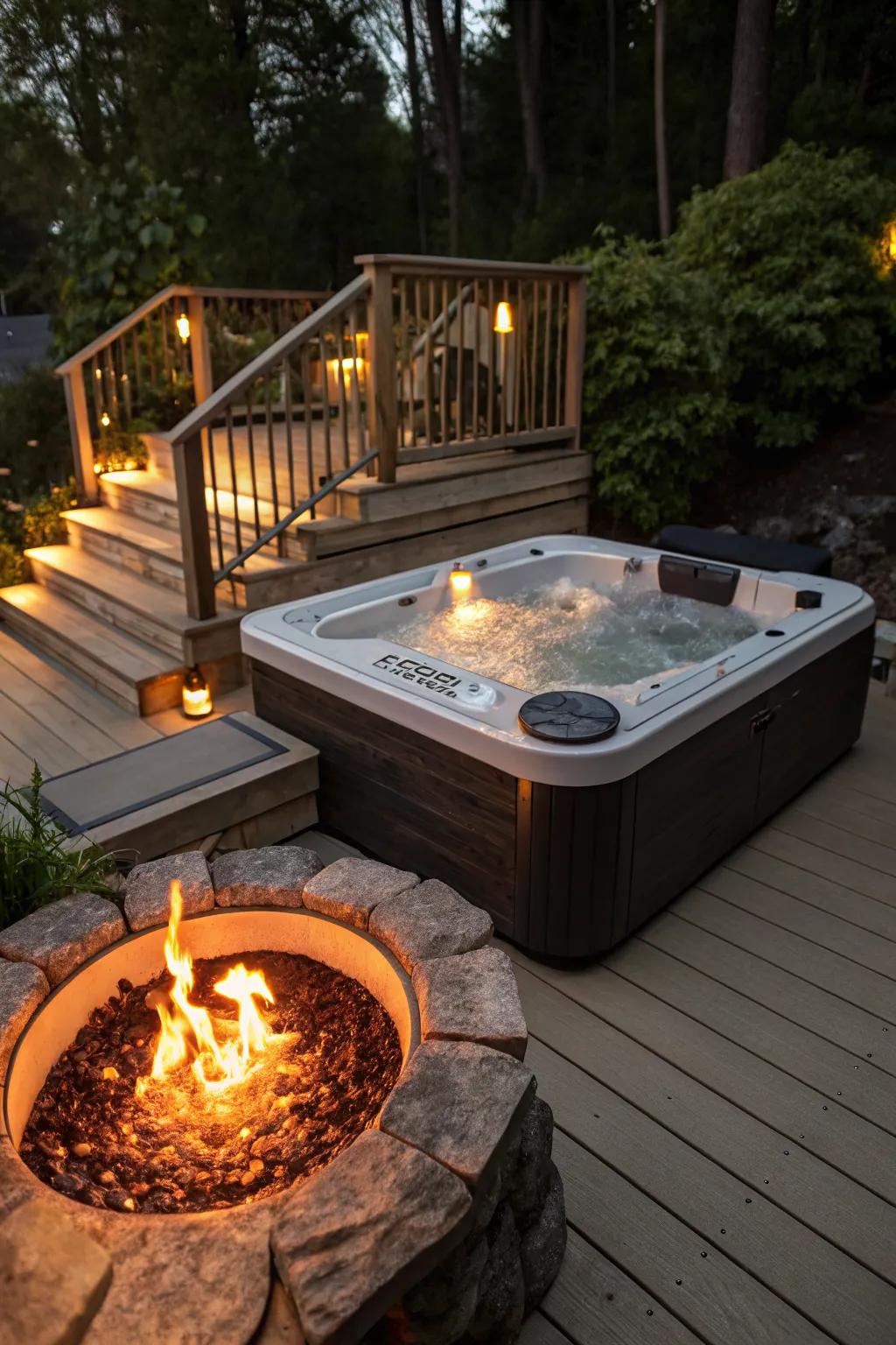 A captivating blend of fire and water for ultimate relaxation.