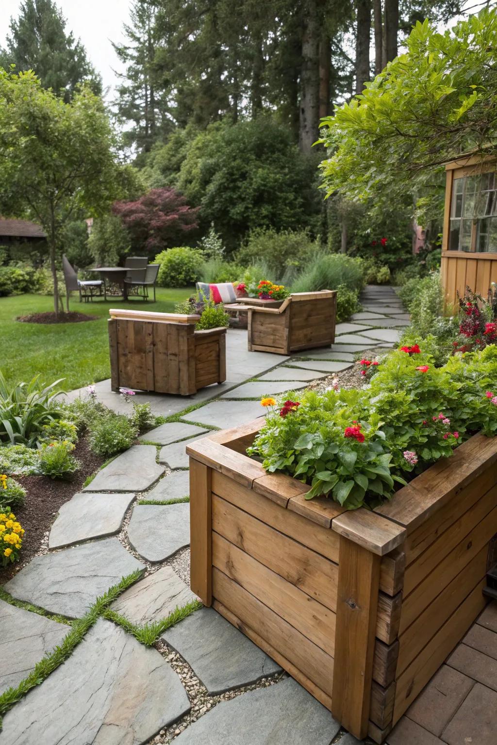 Natural elements bring warmth and texture to your outdoor space.