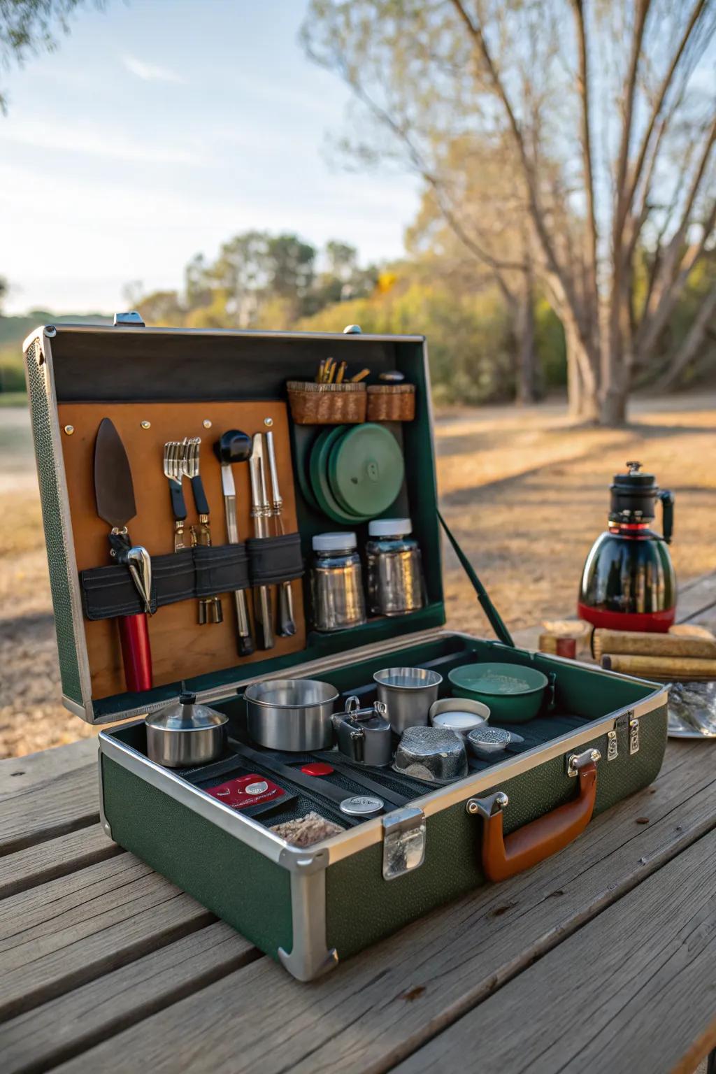 Keep your camp kitchen tidy and efficient with a well-organized chuck box.